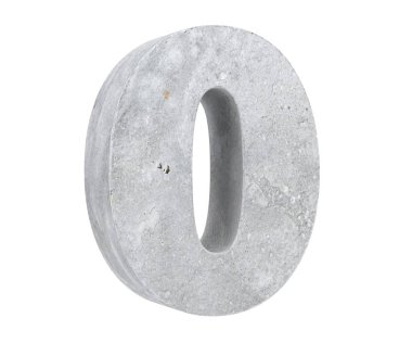 3D render beton numarası 0 sıfır. 3D render illüstrasyon.