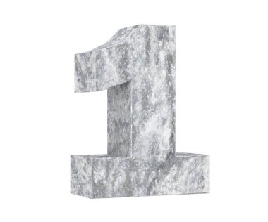 3D render beton 1 numara bir. 3D render illüstrasyon.