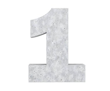 3D render beton 1 numara bir. 3D render illüstrasyon.