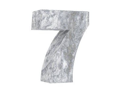 3D render beton sayısı 7 yedi. 3D render illüstrasyon.