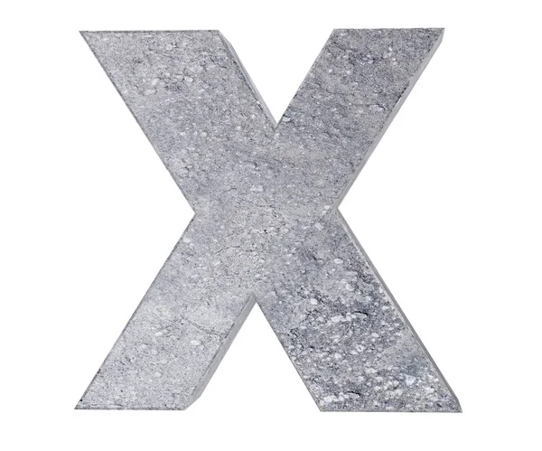 Beton büyük harf - X izole üzerinde beyaz arka plan. 3D render illüstrasyon