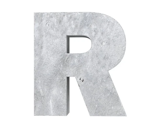 Concrete Capital Letter Isolated White Background Render Illustration — Stock Photo, Image