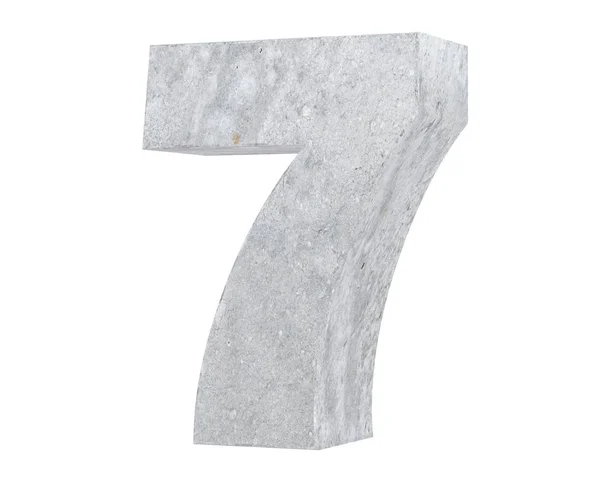 Rendering Concrete Number Seven Render Illustration — Stock Photo, Image