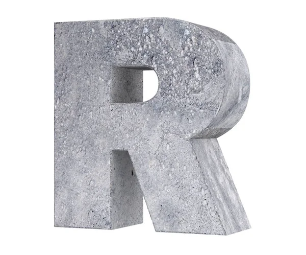 Concrete Capital Letter Isolated White Background Render Illustration — Stock Photo, Image