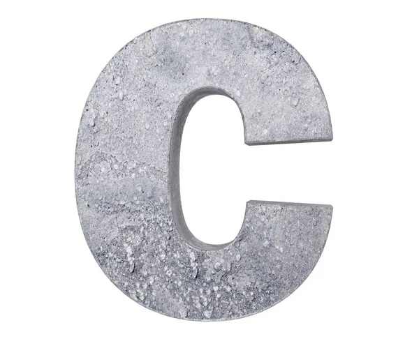 Concrete Capital Letter Isolado Sobre Fundo Branco Ilustração Renderização — Fotografia de Stock