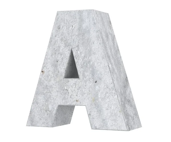 Concrete Capital Letter Isolated White Background Render Illustration — Stock Photo, Image