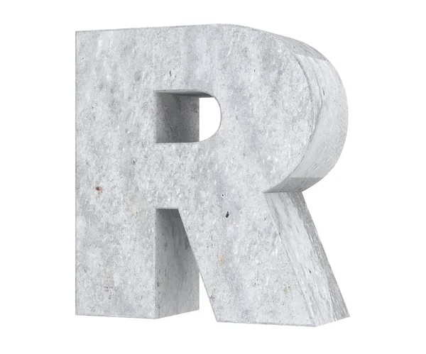 Concrete Capital Letter Isolated White Background Render Illustration — Stock Photo, Image