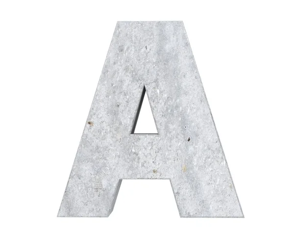 Concrete Capital Letter Isolated White Background Render Illustration — Stock Photo, Image