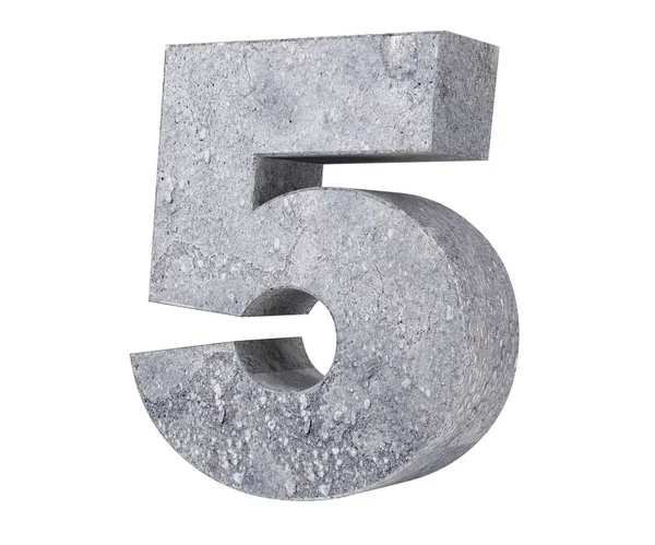 Rendering Concrete Number Five Render Illustration Royalty Free Stock Images