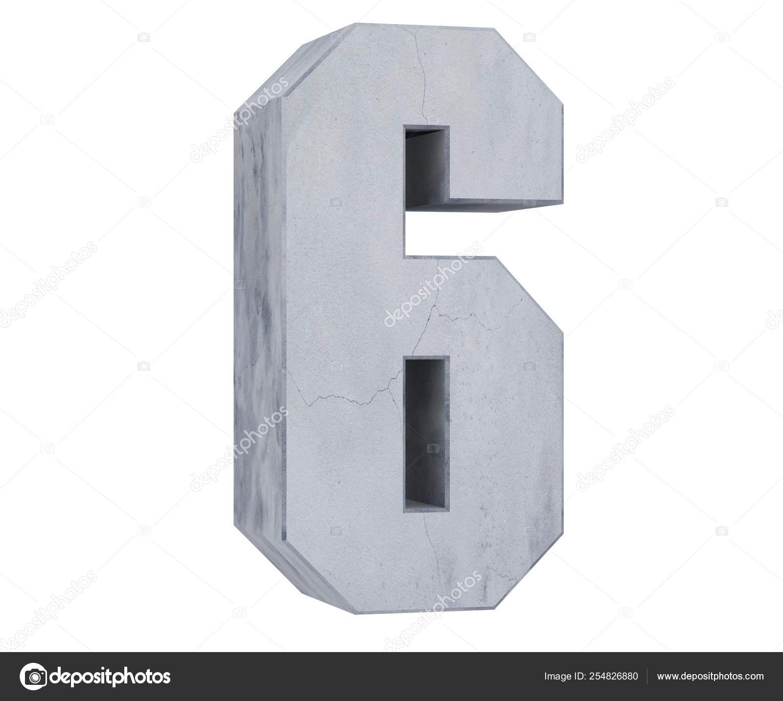 Rendering Concrete Number Six Render Illustration โ Stock Photo ...