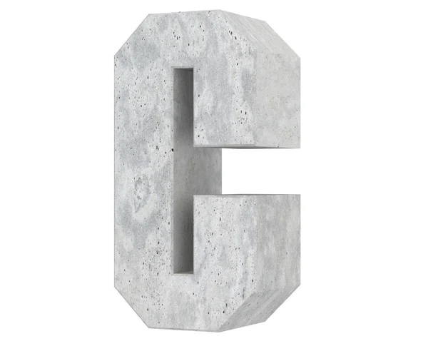 Concrete Capital Letter Isolated White Background Render Illustration — Stock Photo, Image