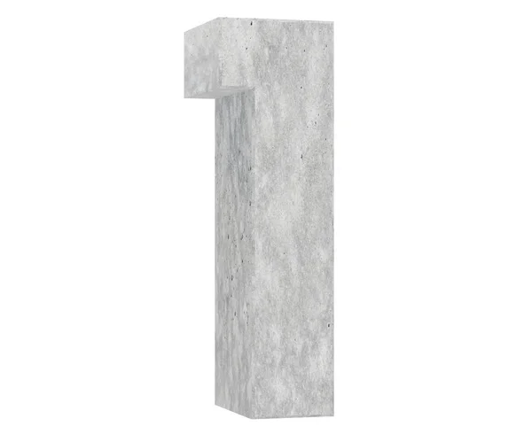 Rendering Concrete Number One Render Illustration — Stock Photo, Image