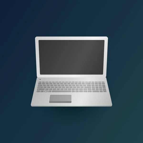 Leptop Bei Dunkelgrünem Hintergrund Vektor Illustration — Stockvektor