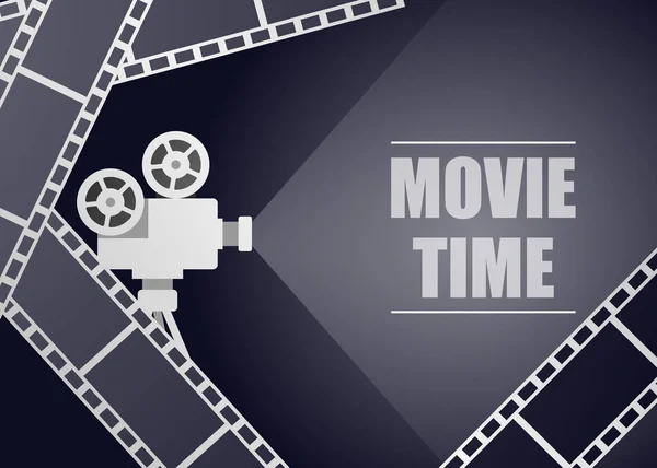 Film şeridi vektör arka plan ile mavi bir arka plan üzerinde Retro Film projektör