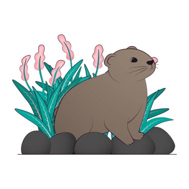 Kahverengi Lemming vektör çizim çizimi