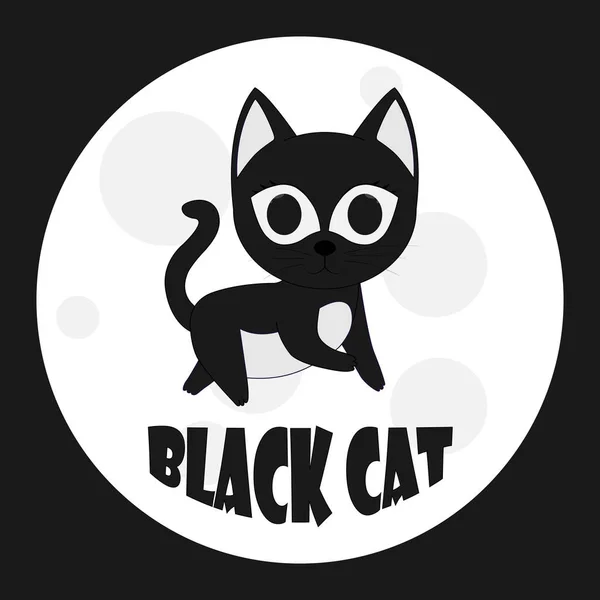 Siyah kedi, beyaz arka plan vektör çizim eps10