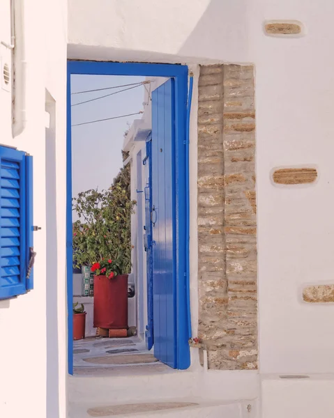 Entrée Maison Dans Une Île Méditerranéenne — Photo