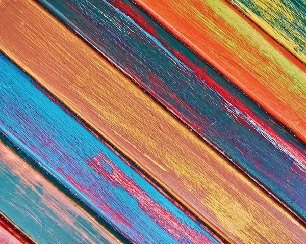 Malowane Drewno Paski Zbliżenie Kolorowe Tło — Zdjęcie stockowe