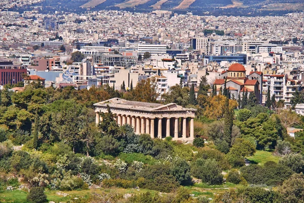 Grekland Hephaestus Vulcan Templet Och Aten Stadsbild — Stockfoto