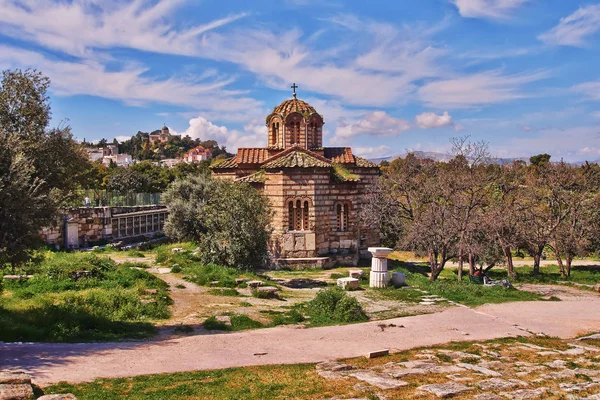 Athènes Grèce Saints Apôtres Église Médiévale Sous Acropole — Photo