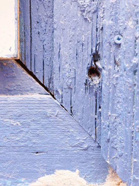 Ruwe Blauw Geschilderde Frame Detail — Stockfoto