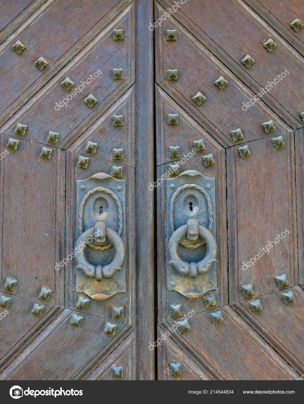 Vieille Porte Bois Massif Closeup Photographie Dimitriosp