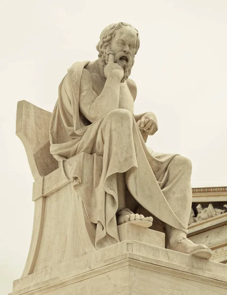 雅典希腊 苏格拉底古代哲学家雕像 — 图库照片