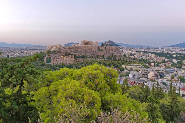 Atenas Grécia Partenon Acrópole Vista Panorâmica — Fotografia de Stock