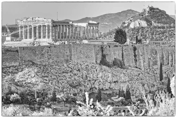 Athen Griechenland Parthenon Antiken Tempel Auf Akropolis Hügel Fine Art — Stockfoto