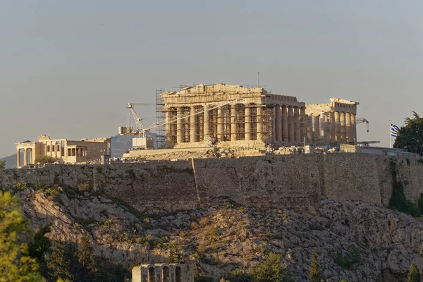 Atina Yunanistan Partenon Antik Tapınak Tepe Üzerinde — Stok fotoğraf