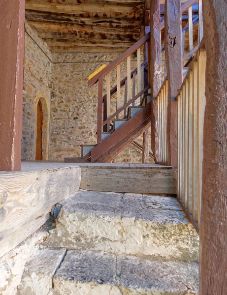 Escadas Madeira Vintage Simples Subir — Fotografia de Stock