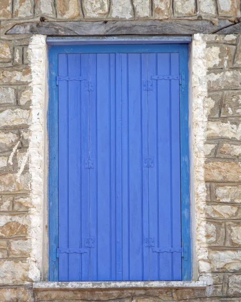 Grécia Vibrante Detalhe Porta Azul — Fotografia de Stock