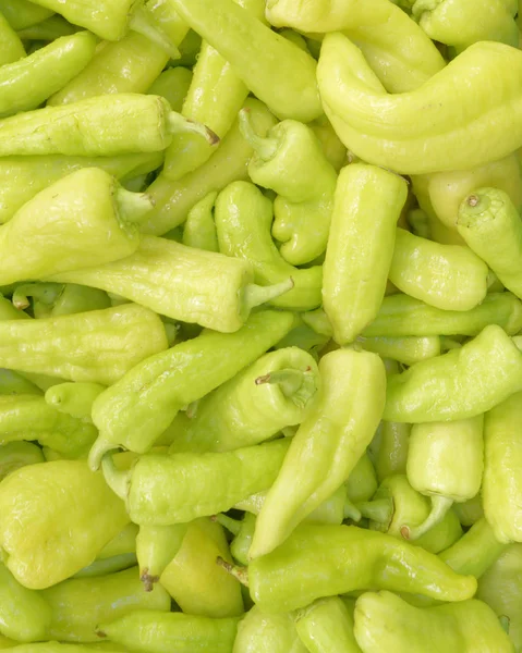 Peperoni Verdi Biologici Vista Dall Alto Sfondo Alimentare — Foto Stock