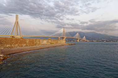 Greece, rio antirion suspended bridge clipart