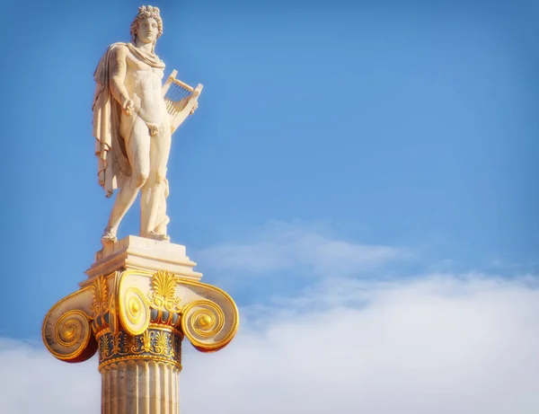 Standbeeld Van Apollo Oude God Van Muziek Poëzie Athene Griekenland — Stockfoto