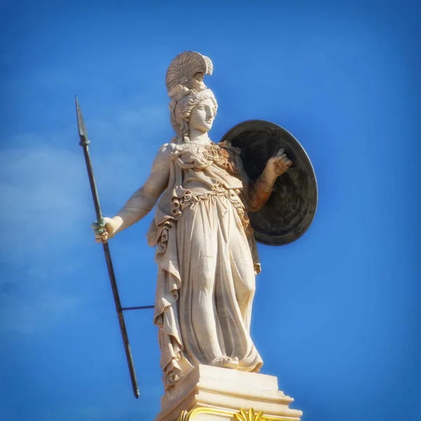 Grekland Staty Athena Den Antika Gudinnan Visdom Och Kunskap — Stockfoto