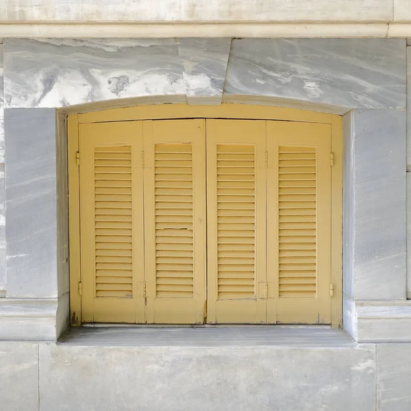 Pale Orange French Style Window Shutters Closeup — Stock Photo, Image