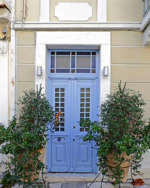 Puerta Entrada Casa Contemporánea Atenas Grecia — Foto de Stock