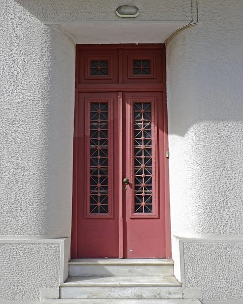 Moderní Dům Vstupní Dveře Atény Řecko — Stock fotografie