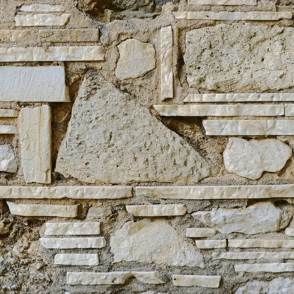 Unusual Random Shapes Stone Wall Closeup — Stock Photo, Image