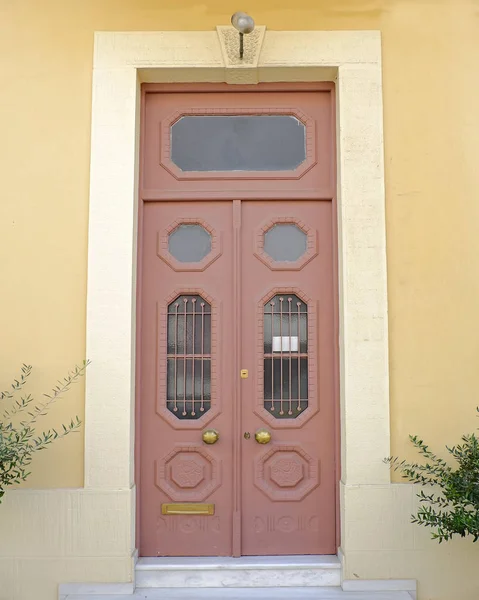 Puerta Entrada Casa Contemporánea Atenas Grecia — Foto de Stock