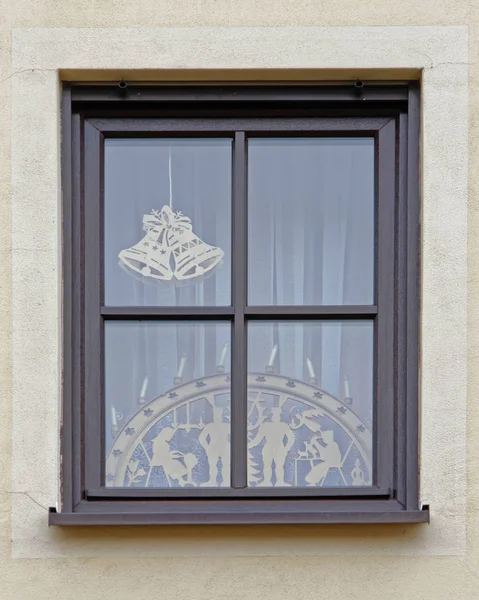 Christmas Decorated House Window Germany — Stock Photo, Image