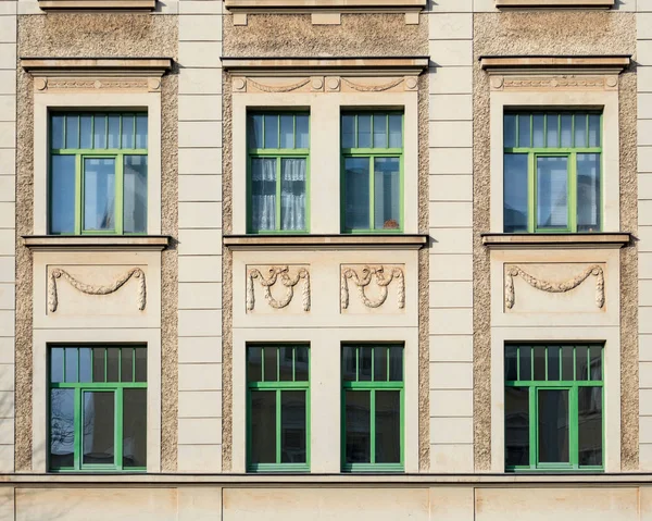 Класичний Будинок Фасадного Вікна Візерунок Німеччина Стокова Картинка