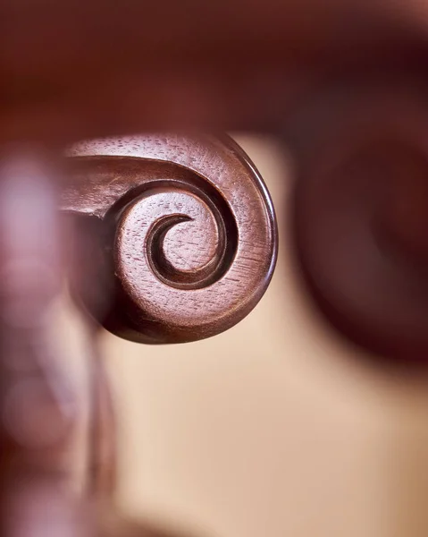 Detalhe Mobiliário Clássico Poltrona Forma Espiral Madeira Noz — Fotografia de Stock