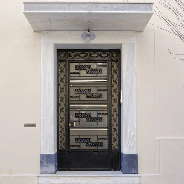 Griechenland Athens Innenstadt Elegante Eingangstür Einer Eigentumswohnung Aus Den 60Er — Stockfoto