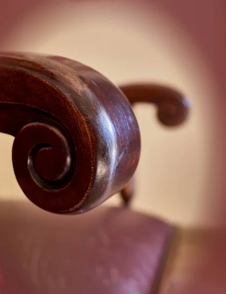 Spiral Shape Armchsir Classical Design Furniture Detail Filtered — Stock Photo, Image