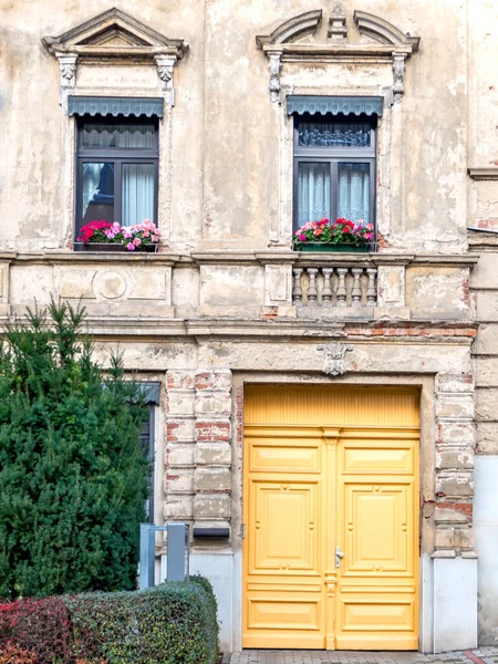 Germania Thuringen Facciata Epoca Con Vasi Fiori Decorati Con Finestre — Foto Stock