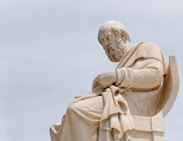 Plato Der Antike Griechische Philosoph Marmorstatue Athen Griechenland Raum Zum — Stockfoto