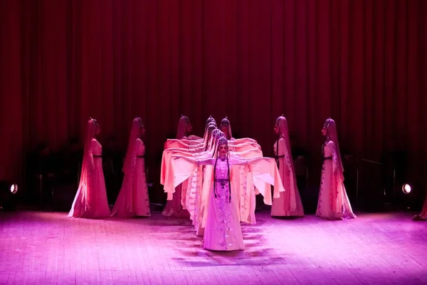 Balé Nacional Geórgia Sukhishvili Dança Feminina Concerto Vinnytsia Ucrânia 2012 — Fotografia de Stock