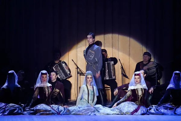 Georgian National Suchiszwili Balet Taniec Weselny Świata Znanych Tancerzy Koncercie — Zdjęcie stockowe